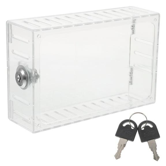 HOMEMAXS 1 Set Transparent Thermostat Cover With Lock for Wall Mountable Use