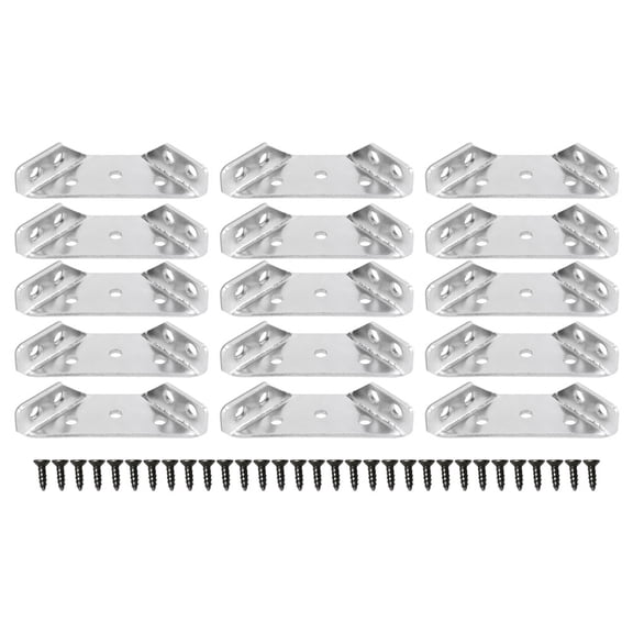 HOMEMAXS 1 Set of Angle Brackets Metal Corner Braces Cabinet Supports Stainless Steel Corner Brace Replacements with Screws