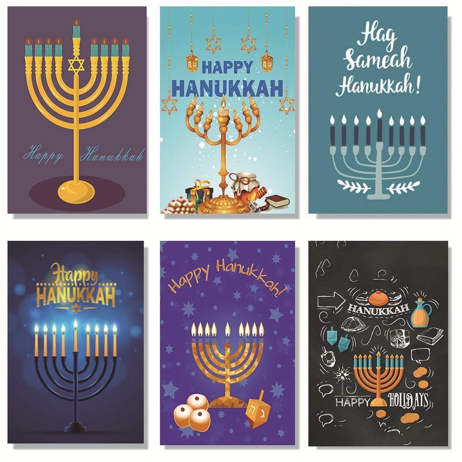HOMEMAXS 1 Set of Decorative Greeting Cards Envelopes Classic Hanukkah Blessing Cards Hanukkah Gifts