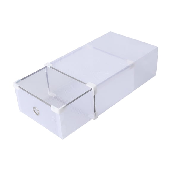 BEADCEST Stackable Shoes Storage Box Transparent Sides White 10Pcs