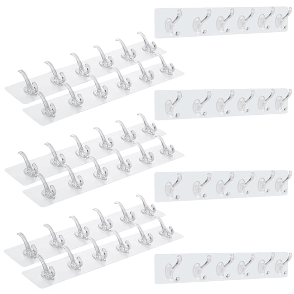 HOMEMAXS  10 Pcs 6-claw Hanger Rack Bathroom Home Hooks Kitchen Transparent