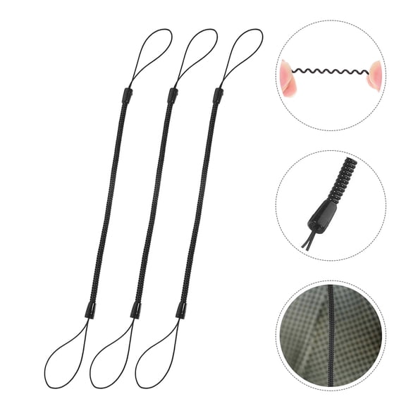 HOMEMAXS 10 Pcs Stylus Pen Lanyard Rope Tether Leash Convenient Travel Black