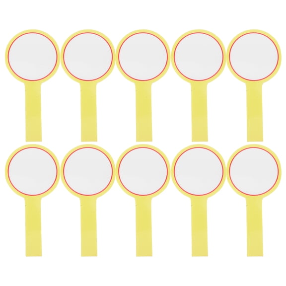 HOMEMAXS  10 Pcs Auction Paddles Dry Erase Board Handheld Whiteboard Answer Yellow