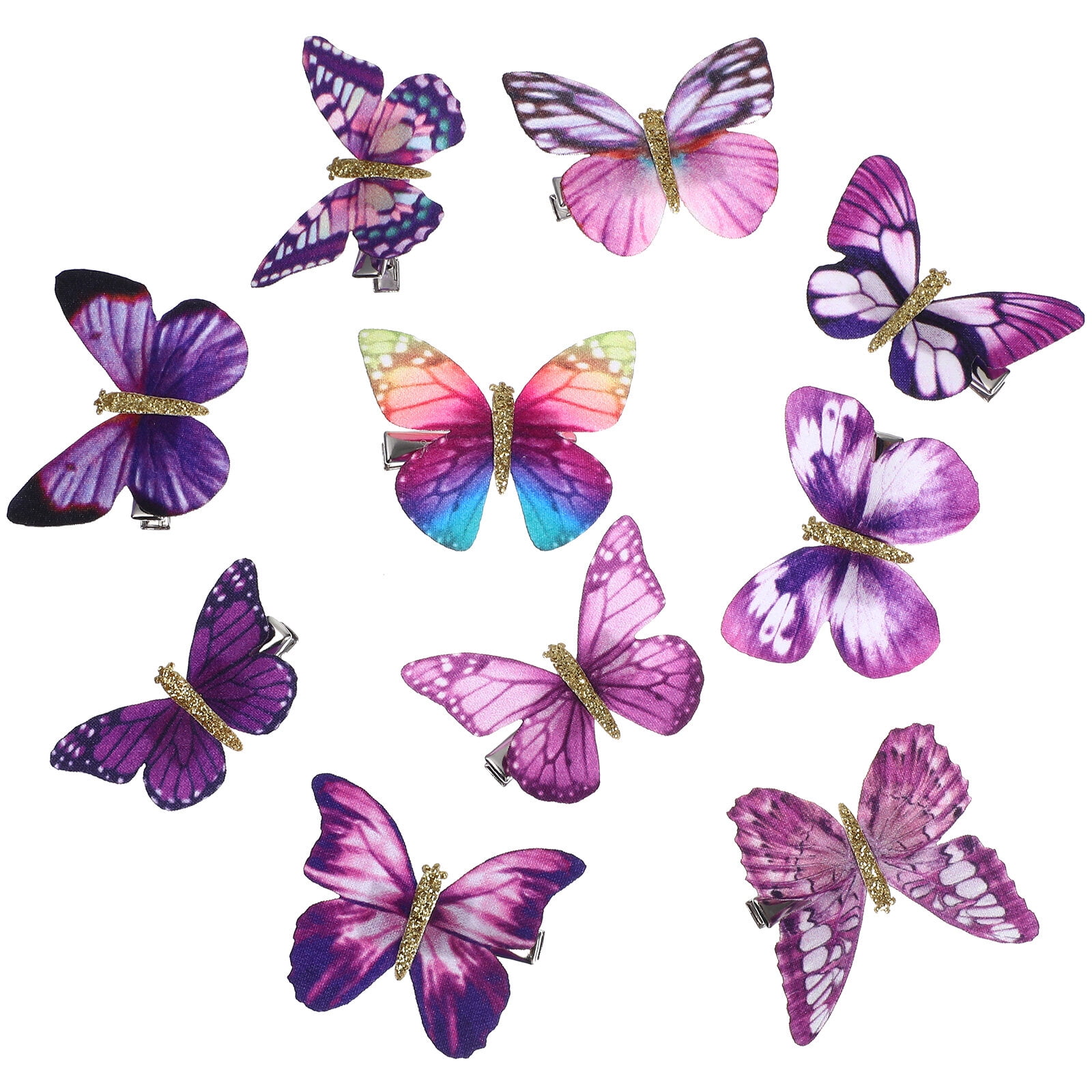 HOMEMAXS 10 Pcs Butterfly Hair Clips Threedimensional Hair Barrettes