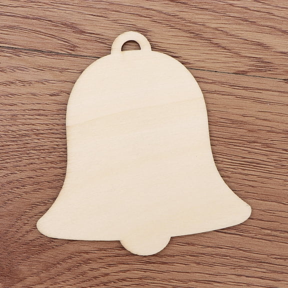 VERDANVERSE 10Pcs Wooden Bells to Paint Beige Christmas Bell Decorations Holiday Decoration