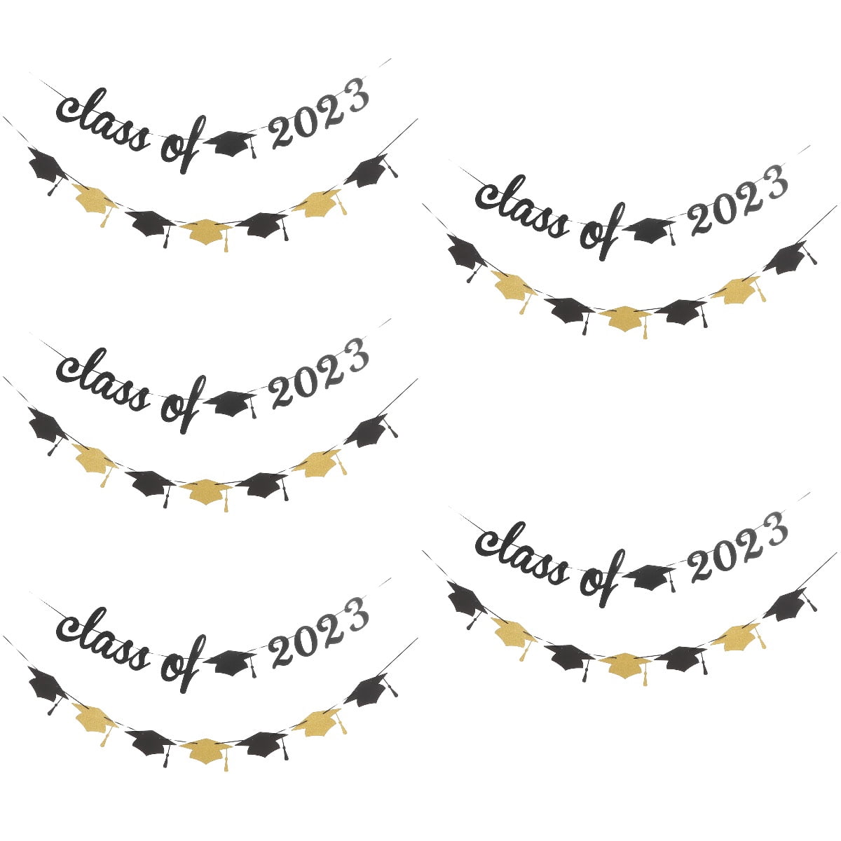10 Pcs Congratulation Grad Banner Class of 2023 Graduation Party Banner Bachelor Cap Garland