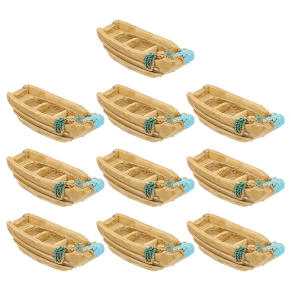 HOMEMAXS  10 Pcs Decoration Fishing Boat Ornaments Garden Statues Miniature