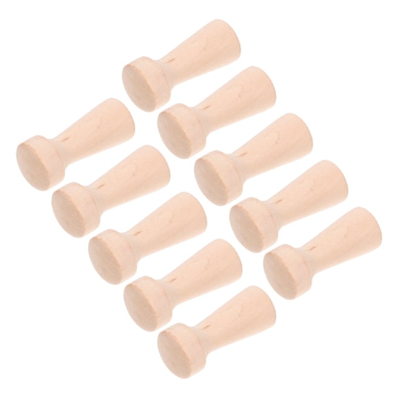 10 Pcs Decorative Wall Hooks Wood for Hanging Folding Clothes Rack above Door Beige