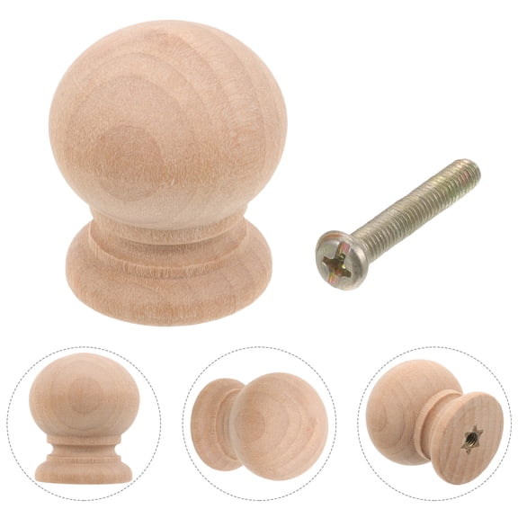 GARVALON Wood Dresser Knobs Mushroom Shaped for Furniture Upgrade 10Pcs