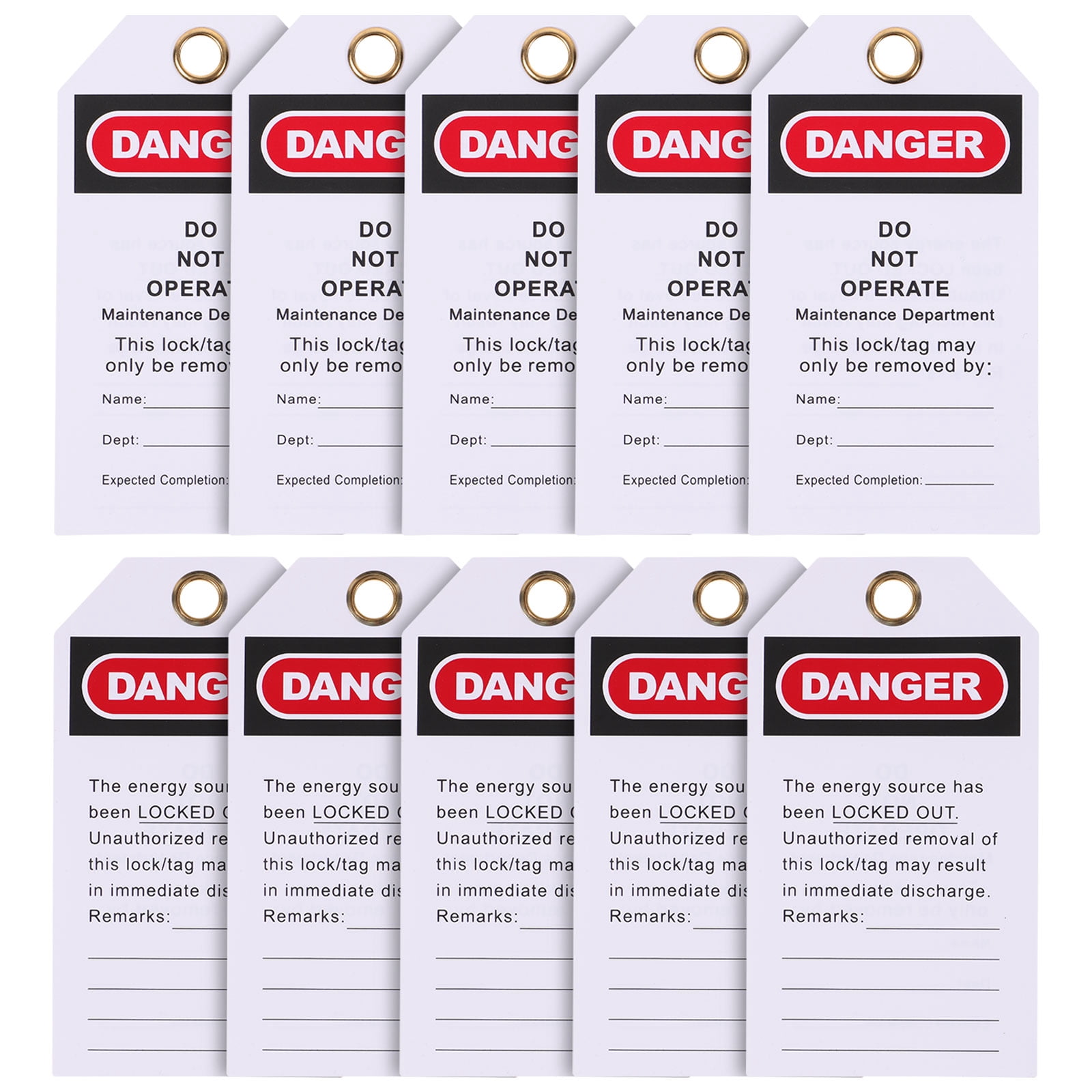 Es Tags HOMEMAXS 10 Pcs Equipment Repair Lockout Tags Safety Warning Sign Work ...
