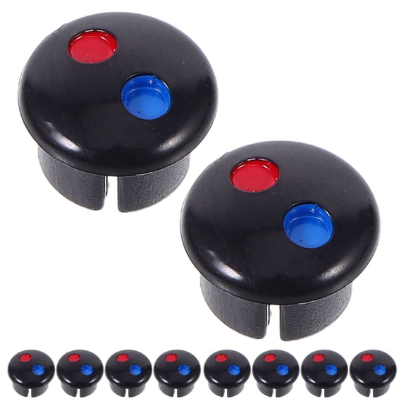 Water Labels with Clear Indicators for Faucet Black Plastic Easy Replacement Versatile Use 10 Pcs