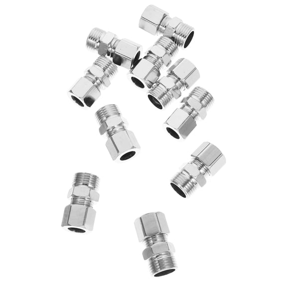 Compression Fitting G1/2 Male NPT Thread Adapter in Silver Steel Wrench Compatible with Most Gas Pipelines 10pcs