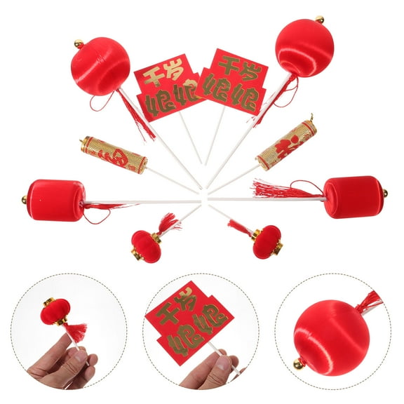 HOMEMAXS  10 Pcs Happy New Year Cake Topper Decoration Insert