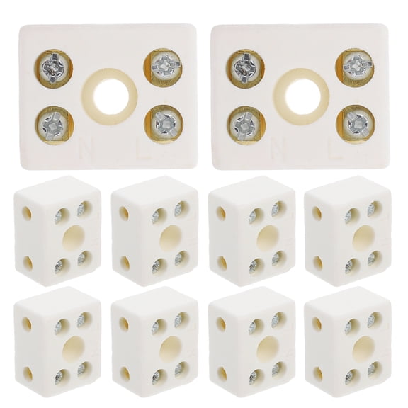 HOMEMAXS 10 Pcs Ceramic Wire Terminal Blocks Electrical Connectors Heat Resistant High Temp Ceramic Terminal Block Connectors