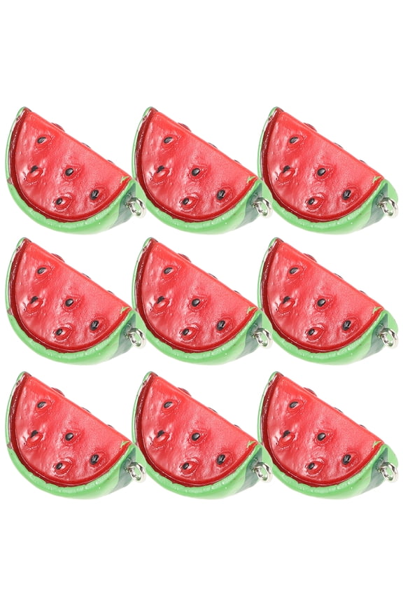 Watermelon Charms for DIY Jewelry Making Projects Realistic Red Resin Accessories Plastic 10pcs