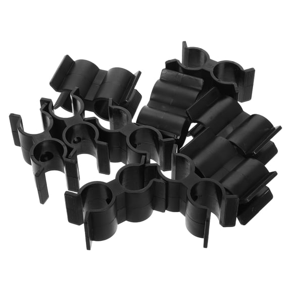 10pcs Double Port Pipe Clamps Clips Shelf Pole Connector Chain Link Fence Panel Fastener Accessories