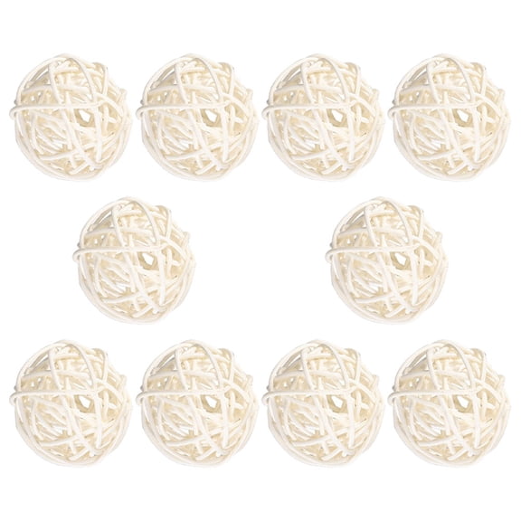 VERDANVERSE Rattan Balls White 10Pcs 2.0In Wedding Party Home Decorative Ornaments