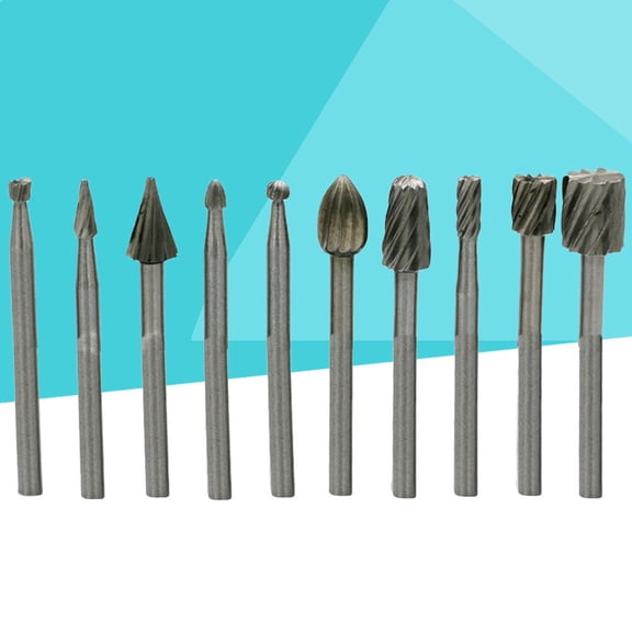 BEADCEST 10-Piece Woodworking Rotary Burr Set for Hobbyists and Crafts
