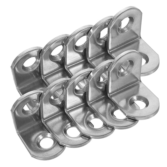 HOMEMAXS  10 Pcs Stainless Steel Corner Code Table Connecting Brackets Shelves Shelf Silver