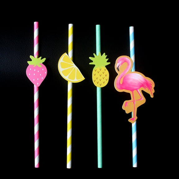 HOMEMAXS 10 Pcs Themed Flamingo Straws Colorful Party Decorations Banquet