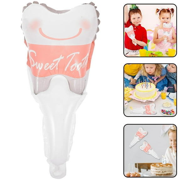 10 Pcs Tooth Balloon Balloons Red Baby Father White