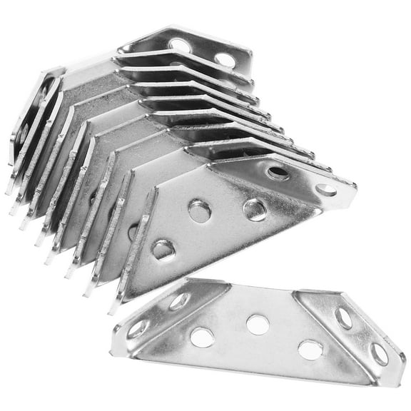 HOMEMAXS 10 Pcs Universal Furniture Corner Connector Chain Link Fence Hooks Gate Latch Brackets Silver