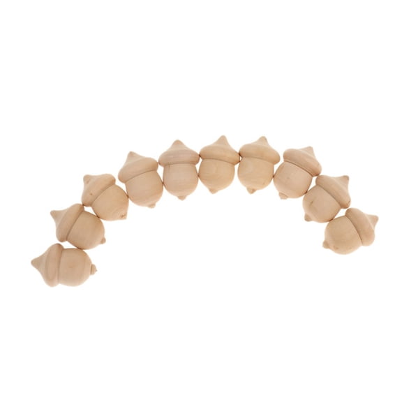 10 Pcs Wood Acorns Unfinished Wood DIY Craft Wedding Party Ornaments Decorations