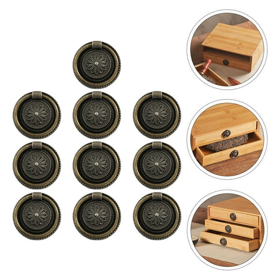 HOMEMAXS 10 Pcs Zinc Alloy Handle Rustic Retro Door Knob Kitchen Cabinet