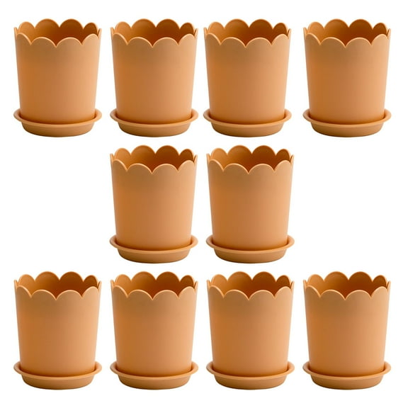 HOMEMAXS 10 Sets Planting Pot Drip Protection for Pots Flower Office Orange