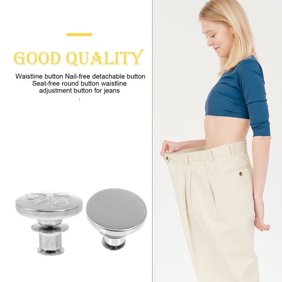 10 Sets Removable Buttons Waist Adjustment Buckle Jeans Rivets