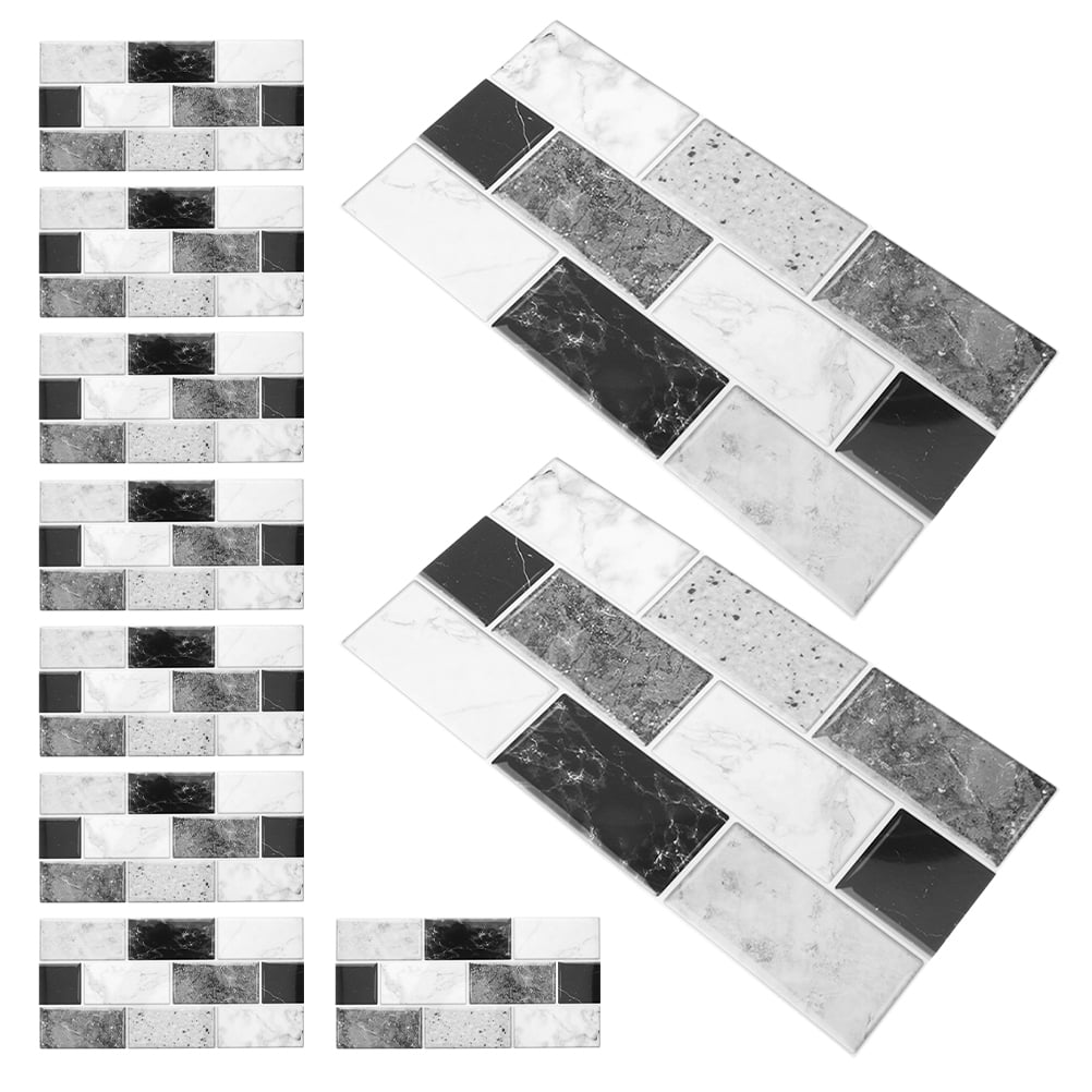 BEADCEST 10Pack Self Adhesive Wallpaper Tile Multi Pvc Waterproof for Home Improvement Retro Style