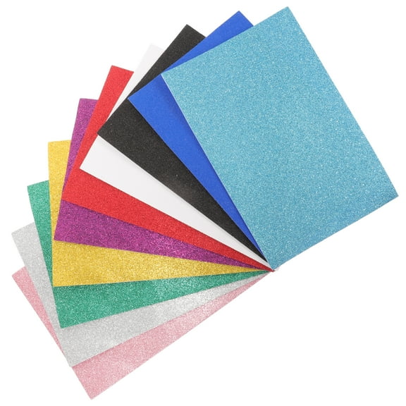HOMEMAXS 10 Sheets Glitter Foam Stickers Colored Sponge Paper 30.00X20.00X0.20CM Colorful