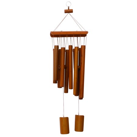 HOMEMAXS 10-Tube Wood Bamboo Wind Chime Multi-Tube Music Wind Chime Creative Birthday Gifts Home Small Decorative Pendant