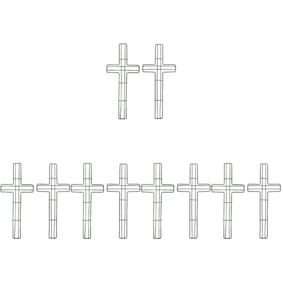 HOMEMAXS 10 pcs Cross Shaped Metal Cross Form Unfinished Wreath Frame Metal Wire Wreath Form