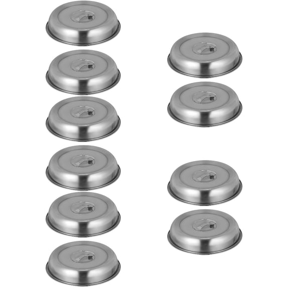 HOMEMAXS 10 pcs Metal Cover Stainless Steel Griddle Basting Cover Steak Burger Dome Cover Preservation Cover for Home Kitchen 26CM