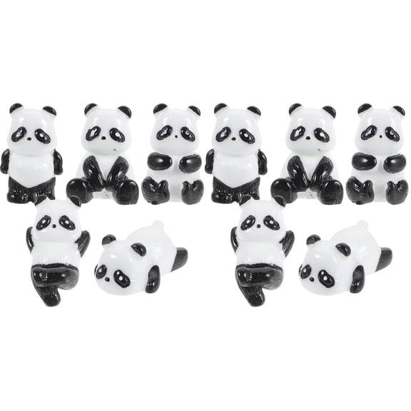 HOMEMAXS 10 pcs Mini Figurine Panda Shape Miniature Animal Figurine Resin Mini Panda Statue