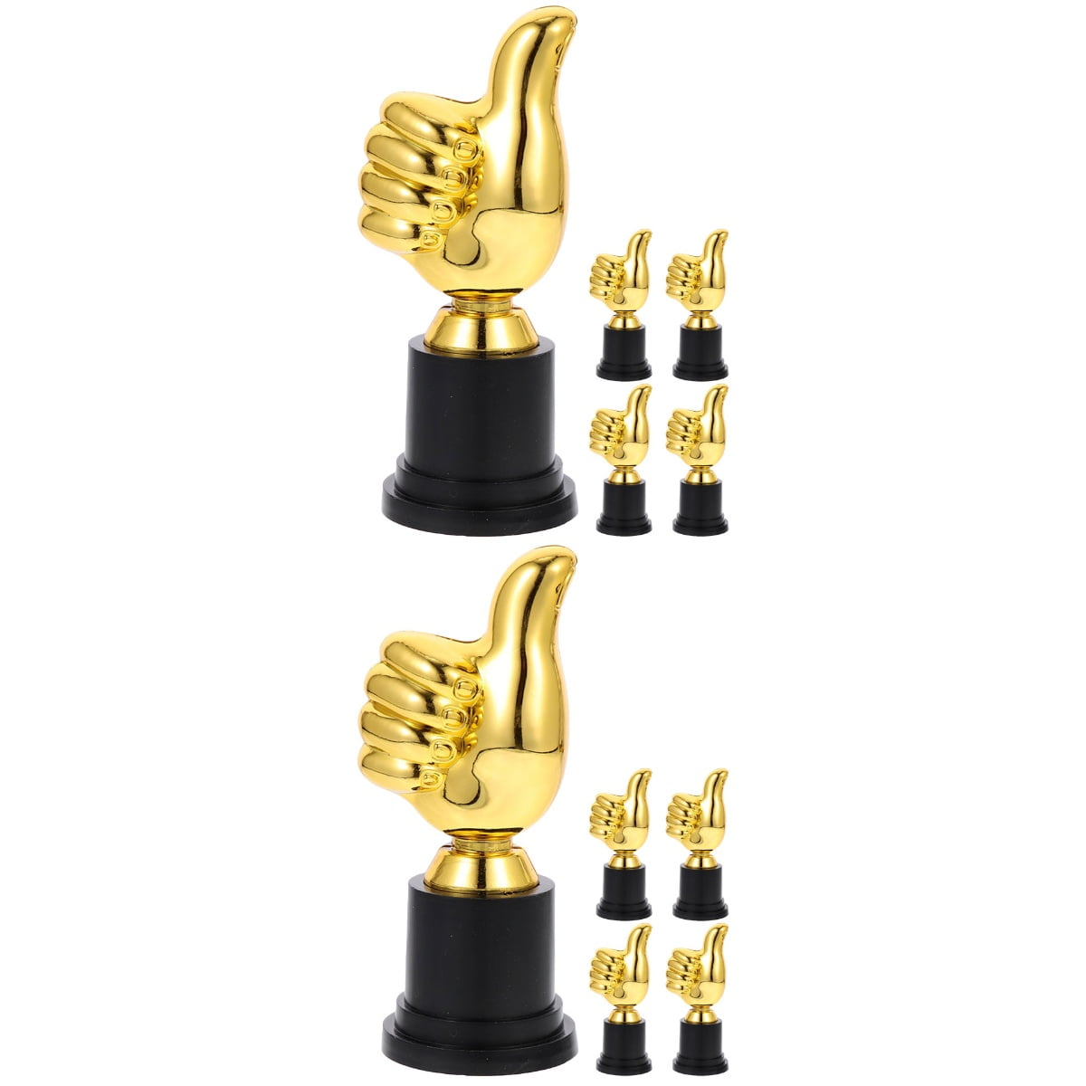 HOMEMAXS 10 pcs Thumb Trophy Toddler Kids Winning Prize Plastic Trophy Kids Party Favor for Football Soccer Party