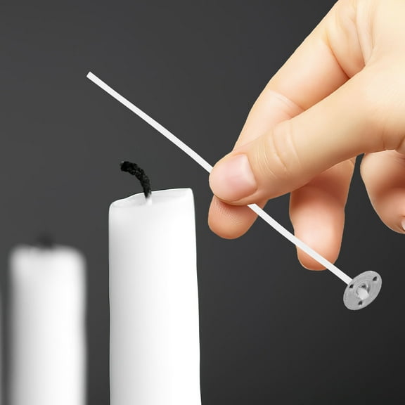 HOMEMAXS 100 Pcs Candle Wick Short Stickers DIY Wicks for Candles White