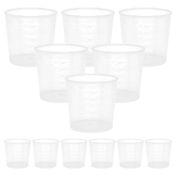 HOMEMAXS 100 Pcs Clear Epoxy Plastic Measuring Cup Stain Mixing Cups 100pcs