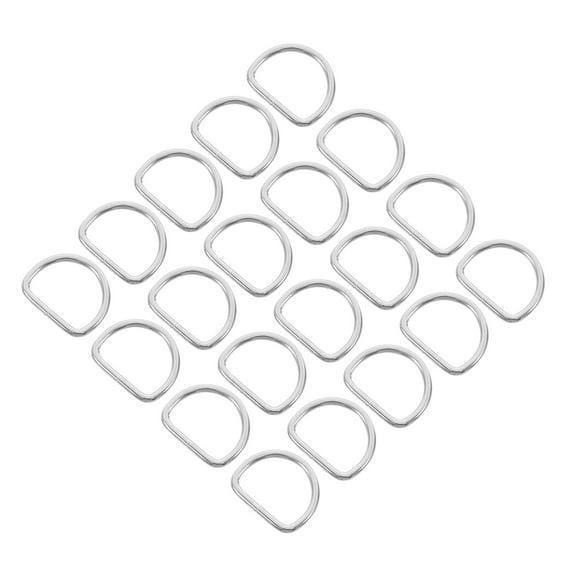 100 Pcs D Shape Rings Metal D-ring Connector Buckles Silver