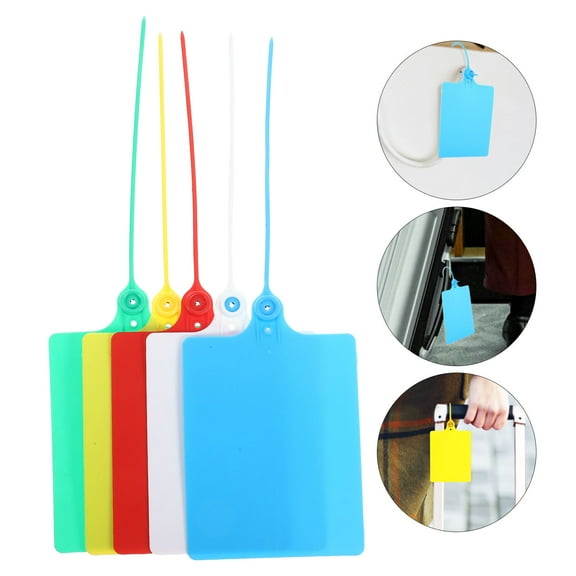 HOMEMAXS 100 Pcs Luggage Shipping Tags Plastic Labeling Labels Cable