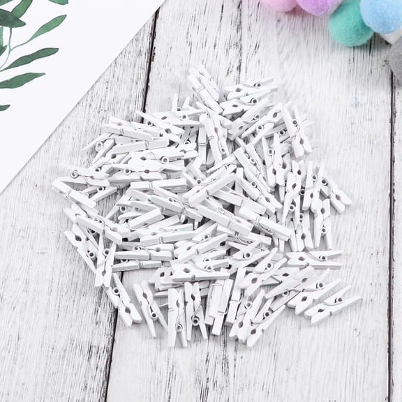 HOMEMAXS 100 Pcs Mini Clip White Clothes Pin Tiny Pins Photos Clips Baby