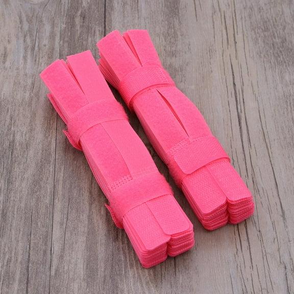 100 Pcs Nylon Cable Straps Cable Tie Wraps Keeper Charging Cable Wrapper For Work and Travel Earphone Wrap Winder Wire Ties Cord Organizer (Pink)