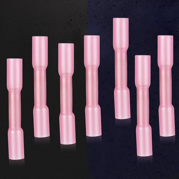 HOMEMAXS 100 Pcs Shrink Butt Connectors Heat Shrinkable Wiring Terminal Pink