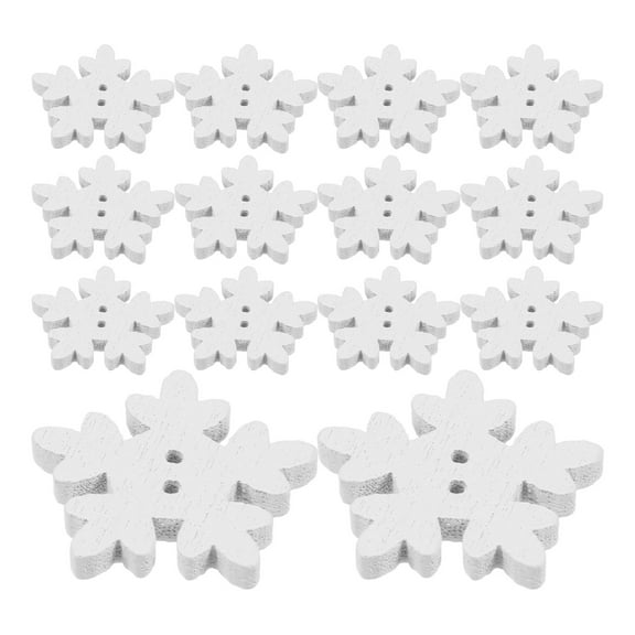 HOMEMAXS 100 Pcs Snowflake Button Decoration Creative Embellishments Christmas White