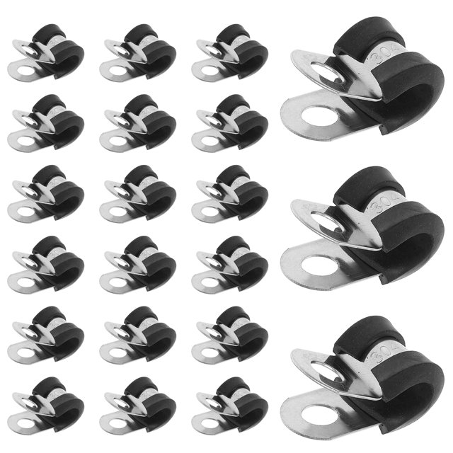 100-Pack Xscorpion 1/8 Inch R-Type Nylon Cable Clamps – Black Wire & Hose Organizers