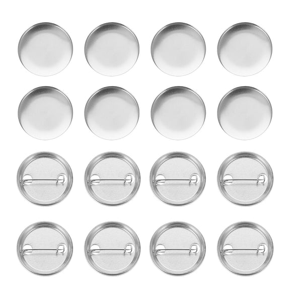 HOMEMAXS  100 Sets Button Badge Lanyards for Neck with Card Holder Buttons Silver