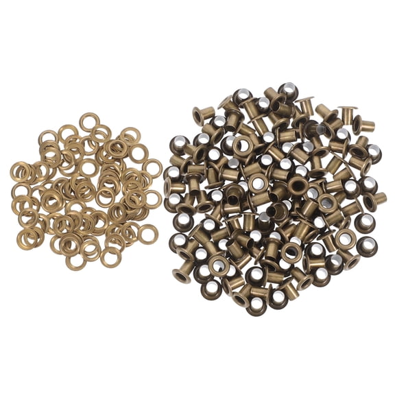 HOMEMAXS 100 Sets Eyelets and Grommets Antique Bronze Metal Grommets Kit 4x8x7mm Eyelets for DIY Projects Clothing and Accessories Brown