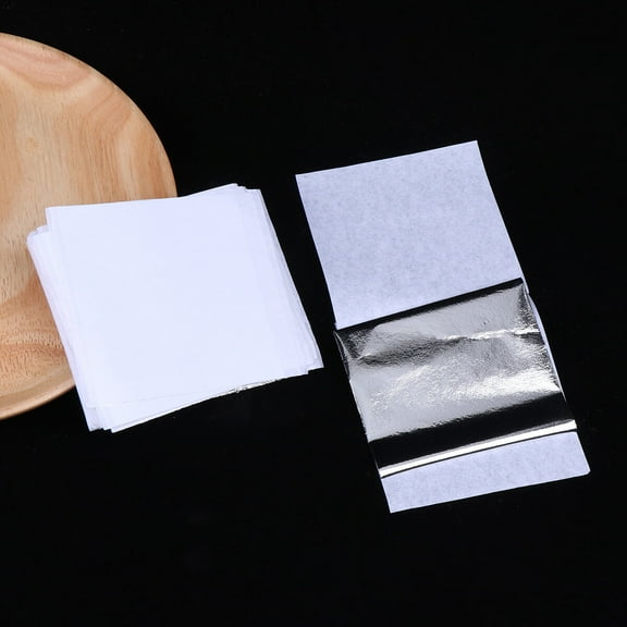 100 Sheets Handicraft Decoration Foil Paper for Crafts Leaf Imitation Gilding Silver