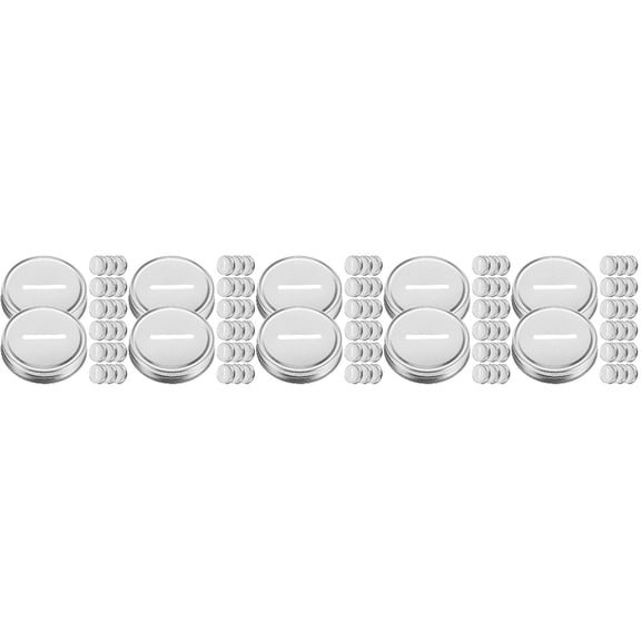 STRANDCHIC Tinplate Jar Lids with Slot Caps, Leakproof Canning Covers for Home Use, 100 Pieces